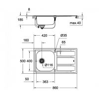 Grohe EX Sink 31566SD0 кухонная мойка K400