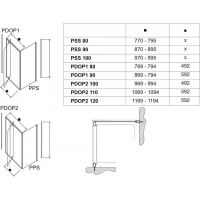 Неподвижная стенка RAVAK Pivot PPS-90 90G70100Z1