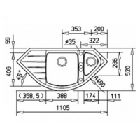 Кухонная мойка Teka CABRERA 70E TG (40145070) карбон