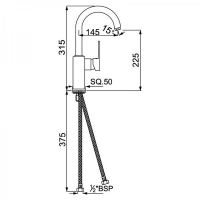 Cмеситель для кухни JAQUAR Kubix F KUB-CHR-35179FB