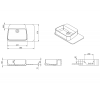 VOLLE умывальник камень 58 см SOLID SURFACE 13-40-415